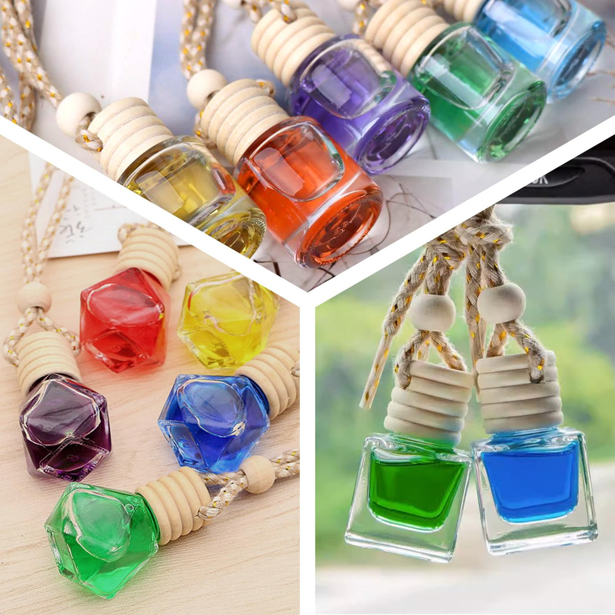 Xylanor pendant hanging from a car mirror demonstrating discreet fragrance distribution