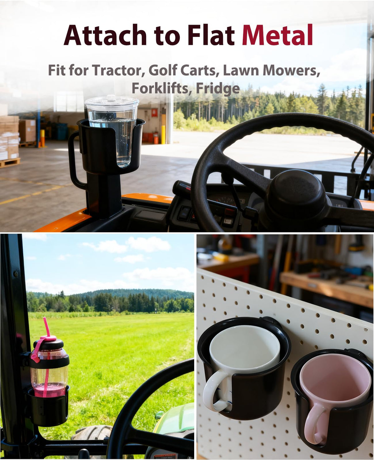XYNOXRIDE mounted on tractor dashboard keeping drink accessible during work