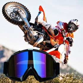 XYOP goggles next to a hand showing compact lightweight portability benefit