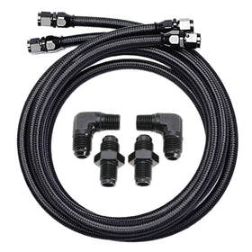 XYWZV front packaging showing two 7ft AN6 PTFE transmission hoses and fittings for durable cooling