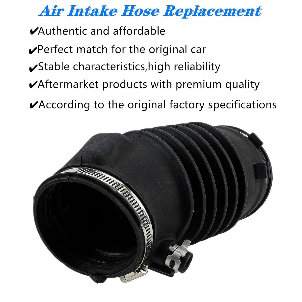 XYWZV intake hose installed under hood demonstrating correct OEM fitment