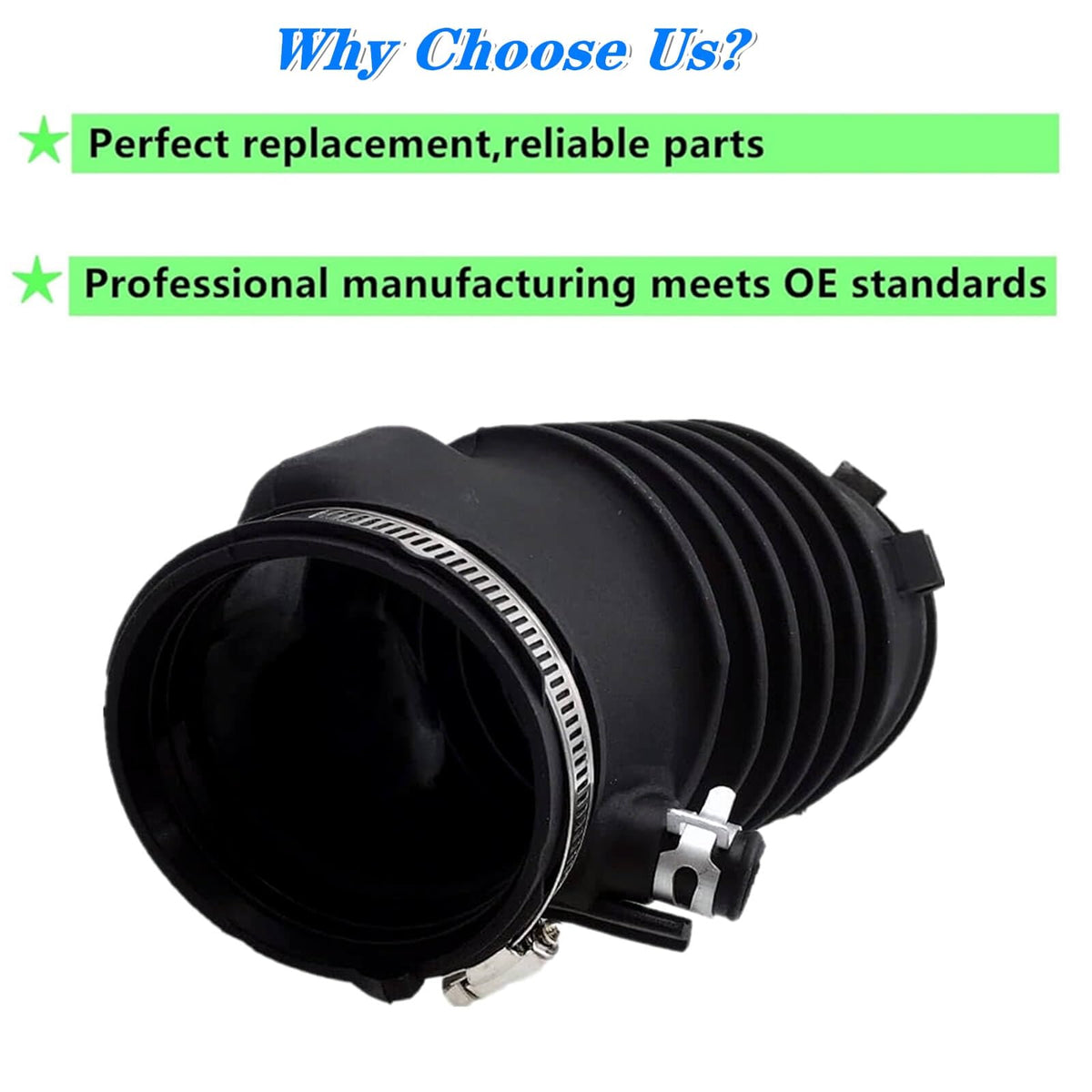 XYWZV intake hose packaging and label view confirming OE part number compatibility