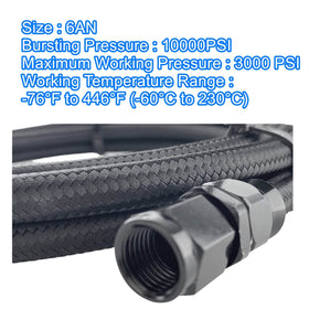 XYWZV hose beside a tape measure showing full seven-foot length for flexible routing