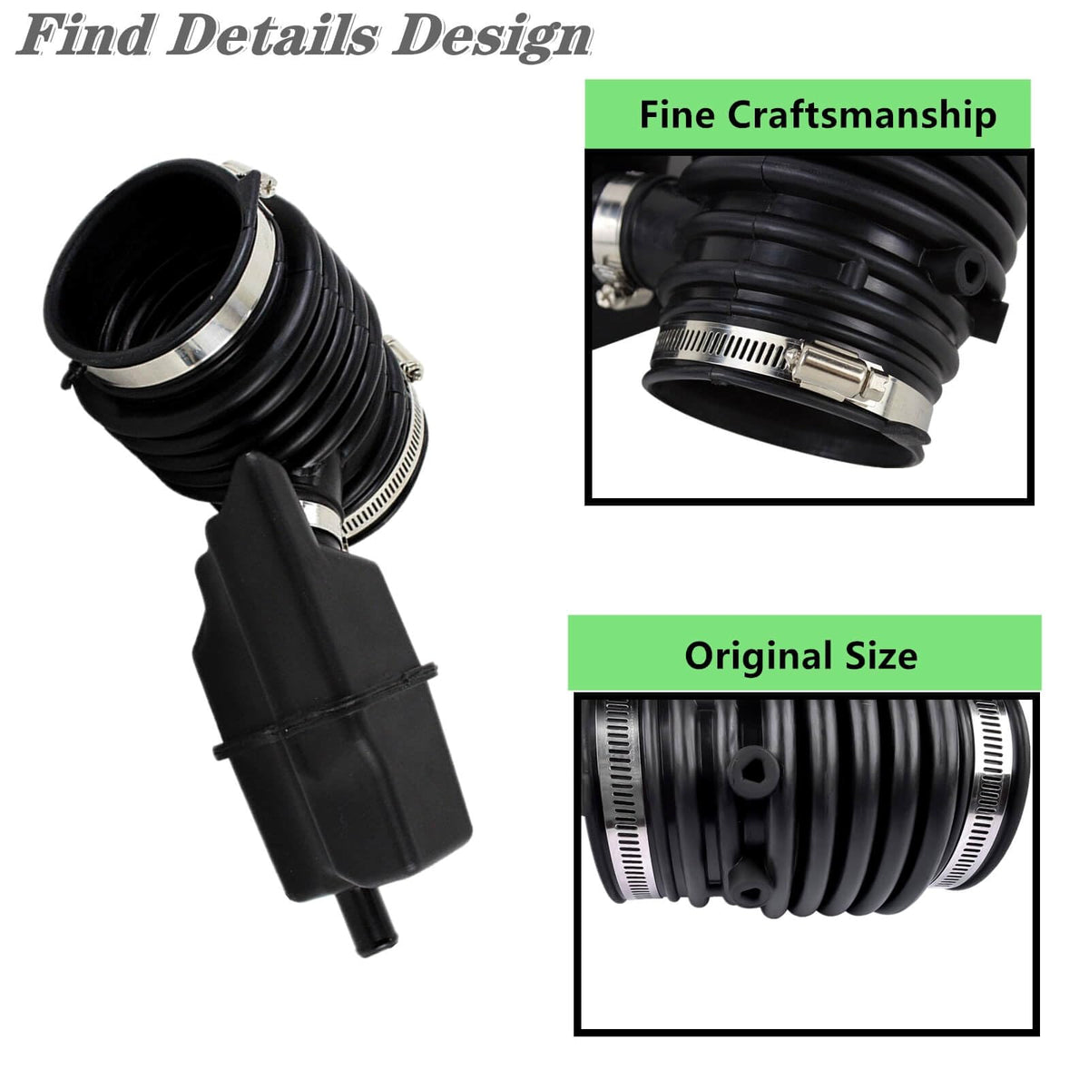 XYWZV hose beside ruler showing dimensions for correct-fit benefit