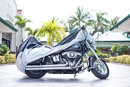 XYZCTEM covered motorcycle parked outdoors demonstrating sun-proofing