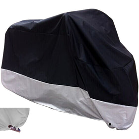 XYZCTEM front view showing full cover protecting motorcycle with clear fit