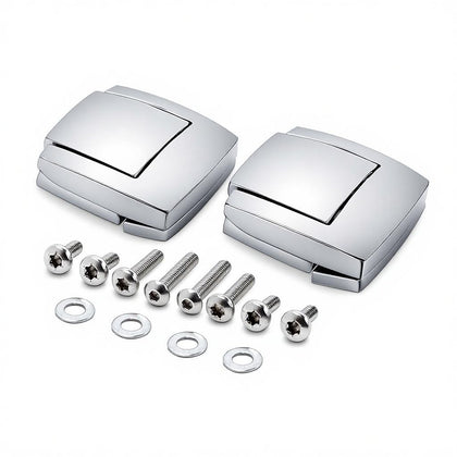 XYZMT chrome tour pack latches front view showing fit and style benefit durability