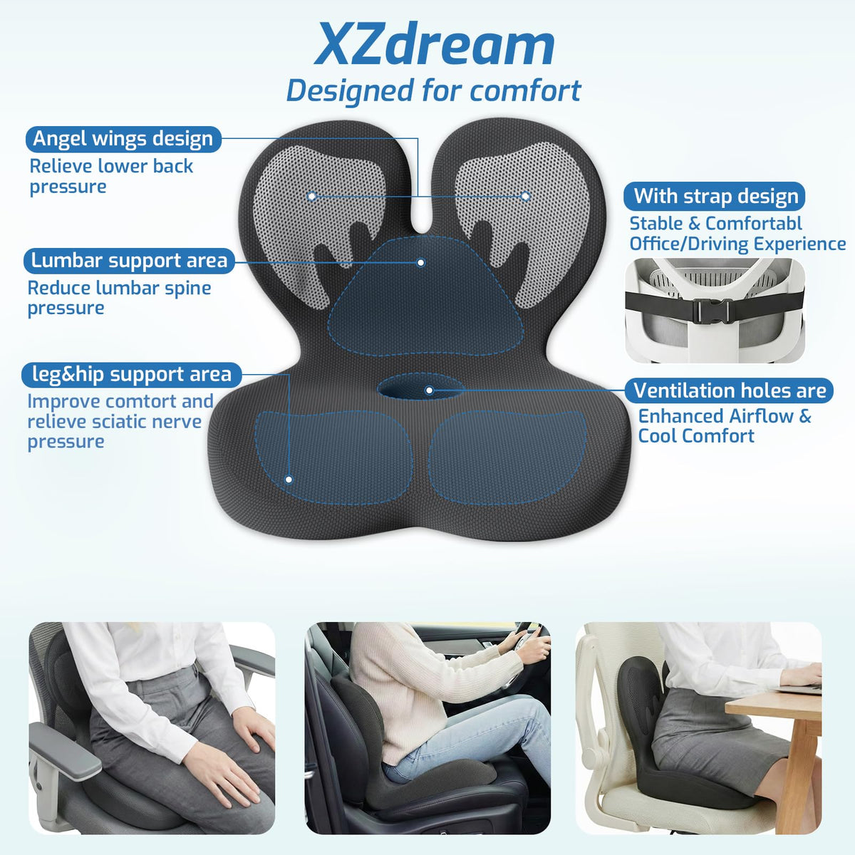 XZdream memory foam cross-section showing dense foam comfort and recovery