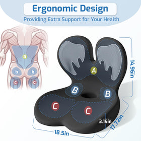 XZdream placed on an office chair improving posture and pressure relief