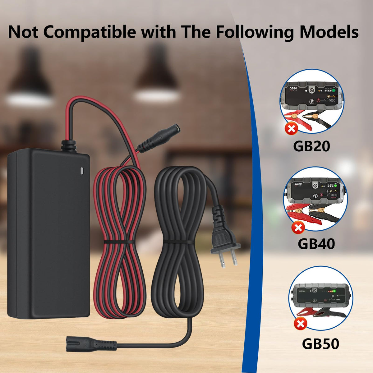 XZGm charger connected to a NOCO Boost GB70 demonstrating quick recharge on-the-go