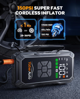 YaberAuto LCD air compressor display and pressure readout for accurate inflation