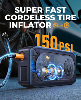 YaberAuto air compressor hose with four nozzles for fast, precise tire inflation