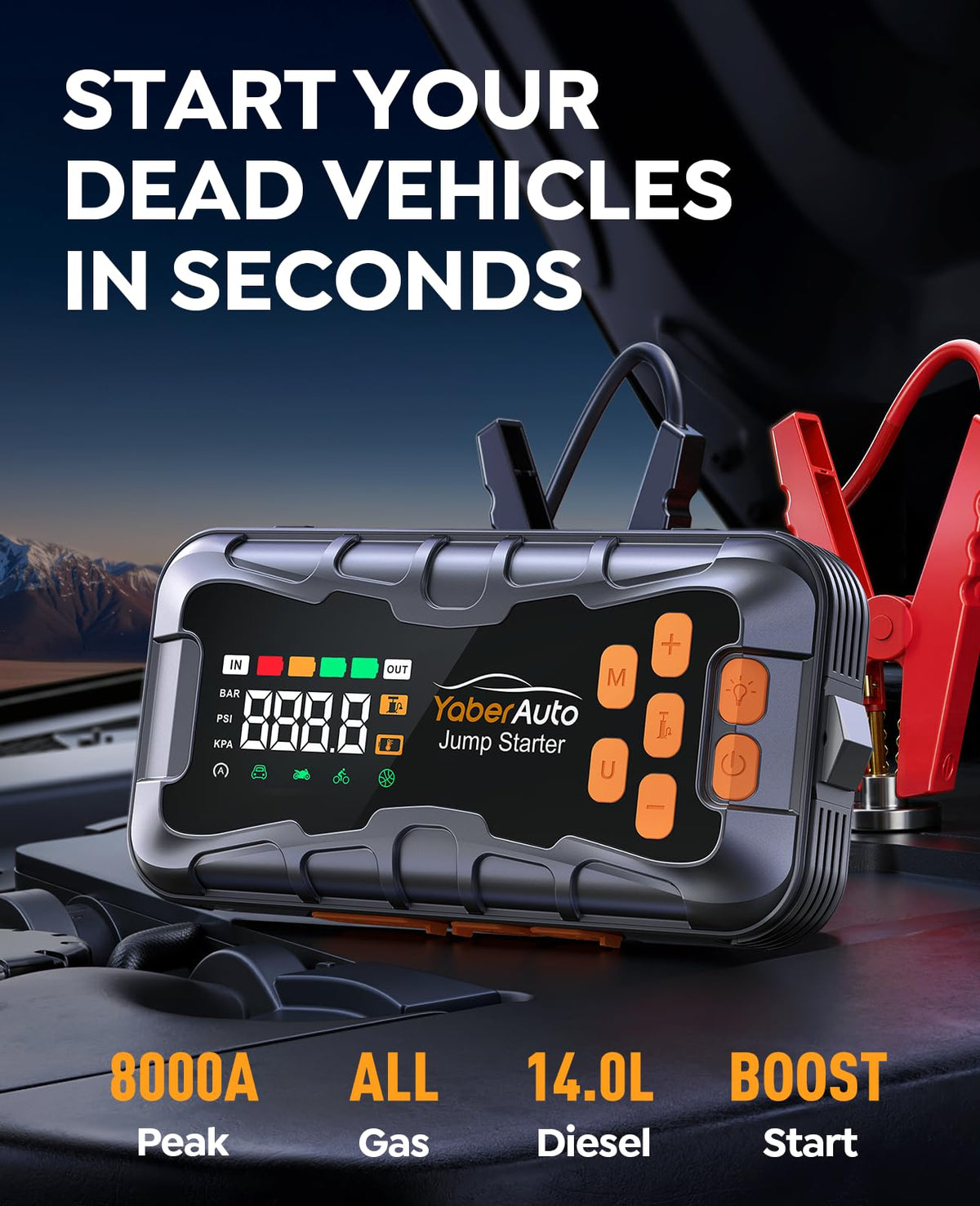 YaberAuto AP03 3.3-inch display and control panel for precise pressure readings