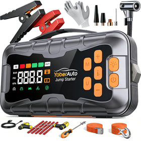 YaberAuto AP03 front view showing compact case and handle for easy transport