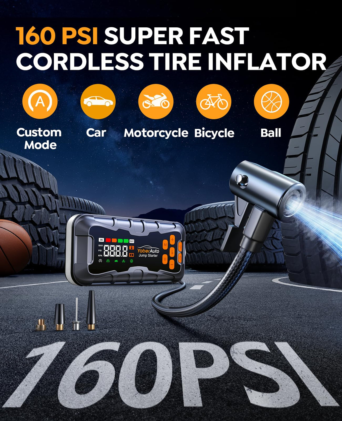 YaberAuto heavy-duty jumper cables and insulated clamps for safe starting