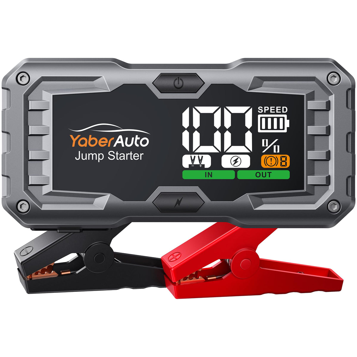 YaberAuto front panel view showing compact design and robust housing for reliable portability