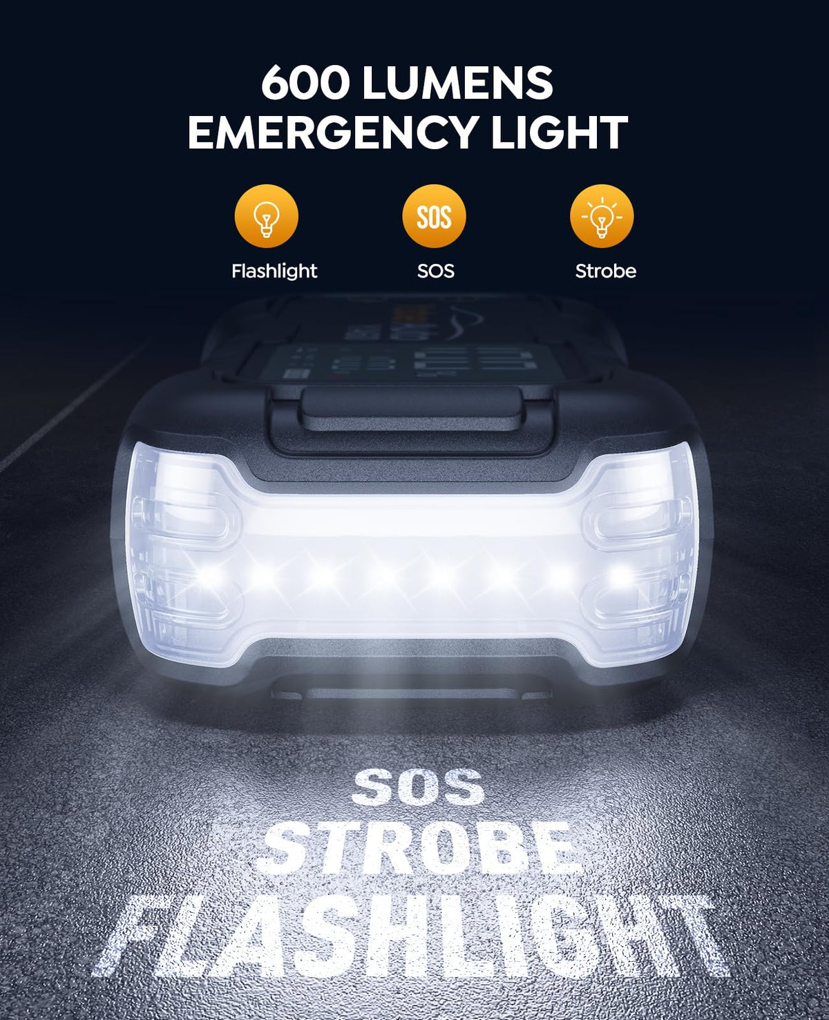 YaberAuto connected to car battery during jump start, reliable restart benefit