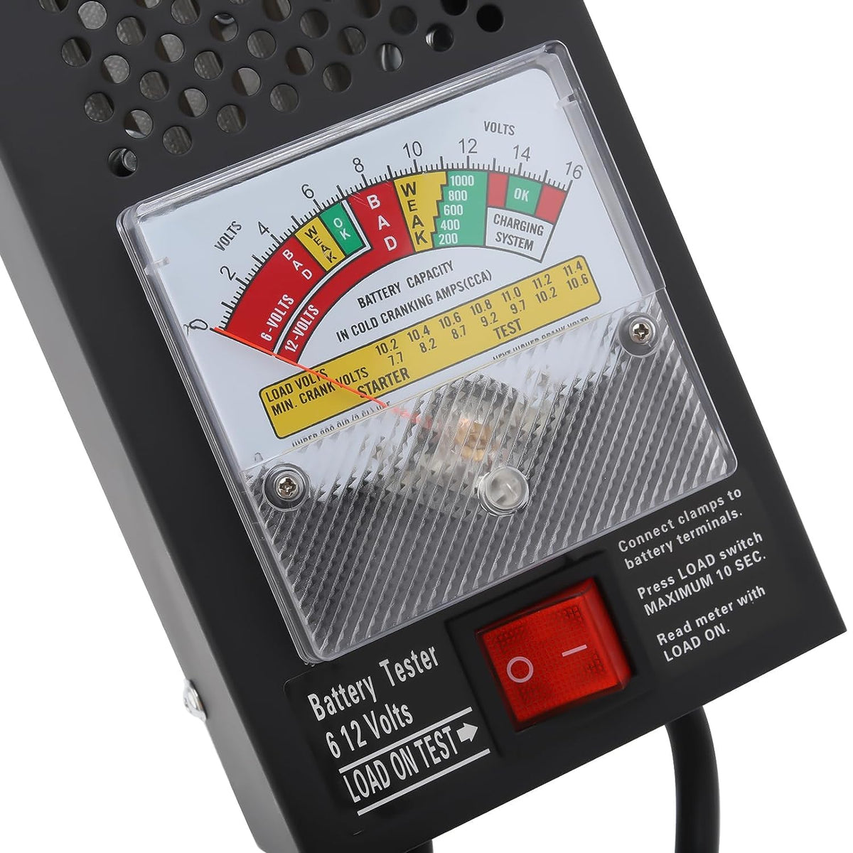 Yaegoo in use on car battery showing quick on-vehicle voltage check