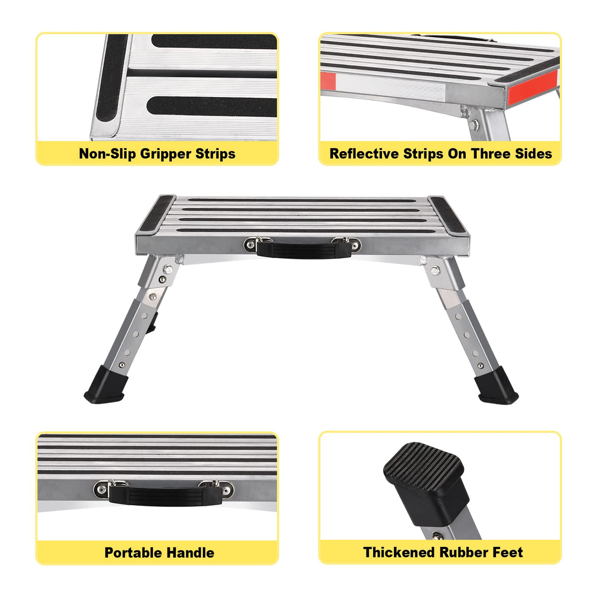 Yagud folded compact profile illustrating portability and easy storage benefit