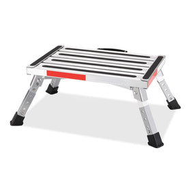 Yagud front view of step stool showing stable wide platform and benefit of confident footing