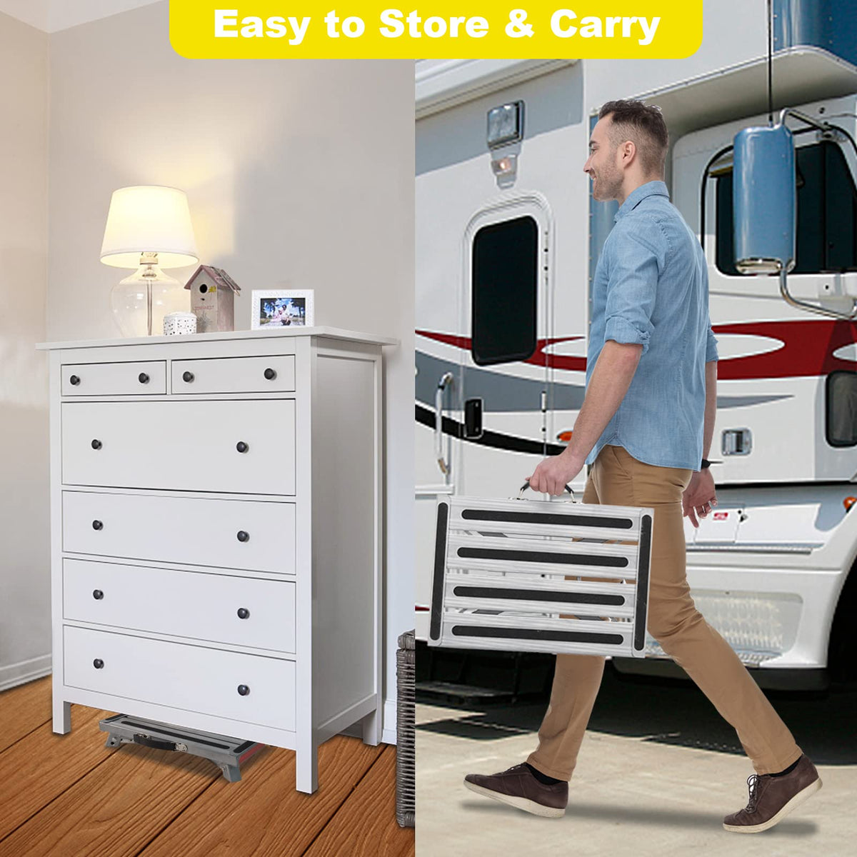 Yagud in-use at an RV entry demonstrating safer boarding benefit