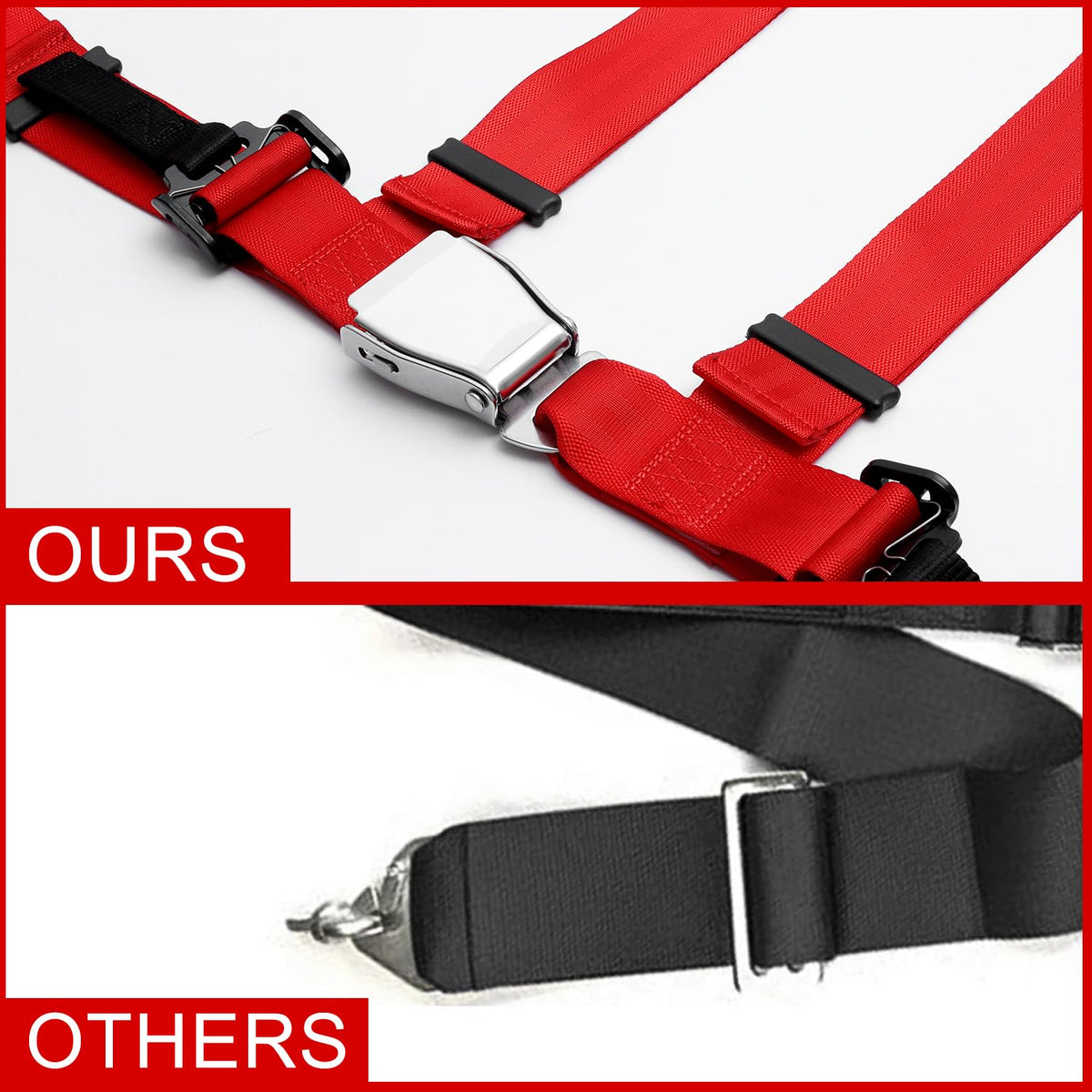 Yakitoko harness next to ruler scale comparison showing sizing and fit guidance