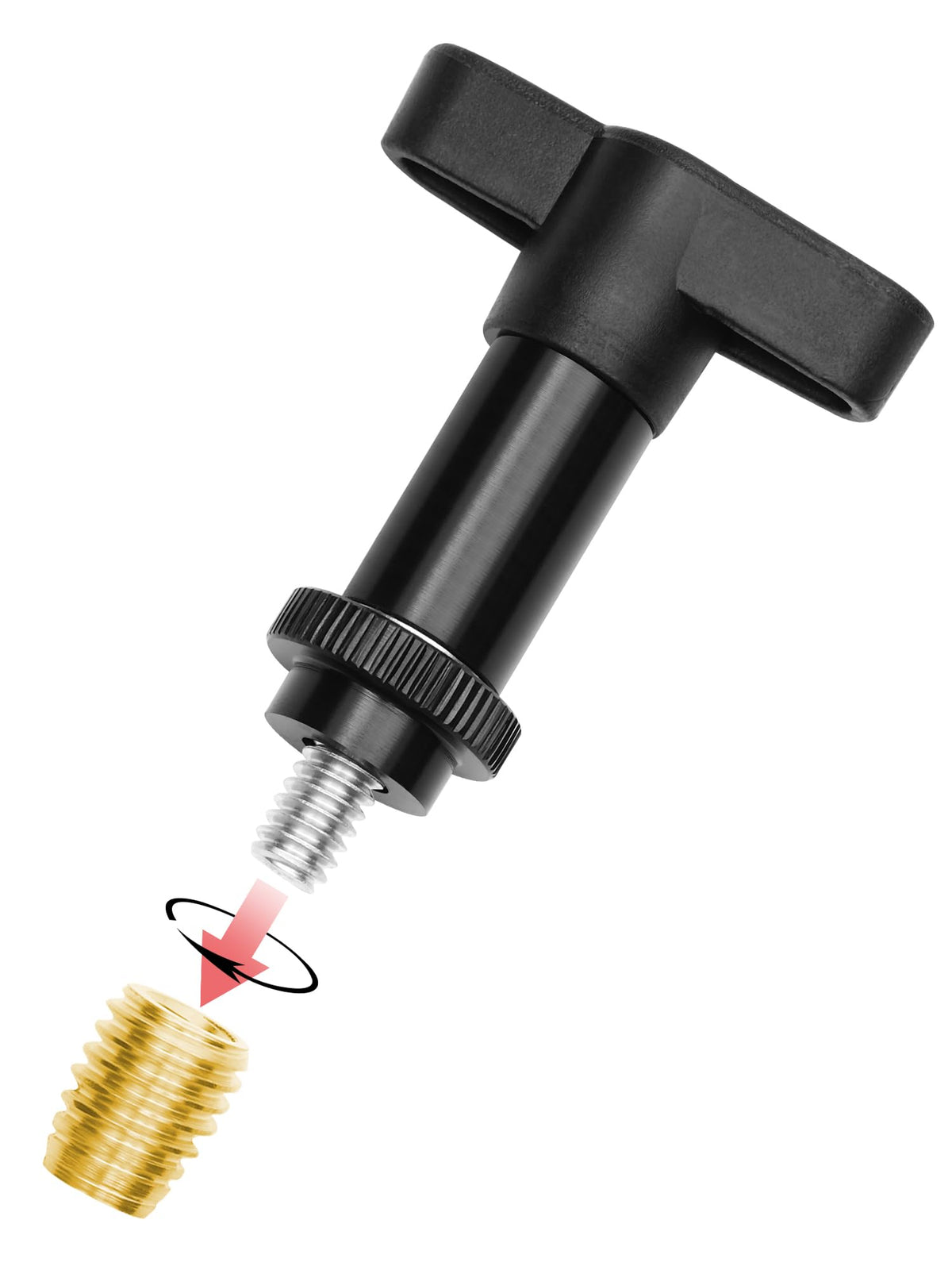 YALTIES close-up of brass insert threads highlighting durable, corrosion-resistant finish