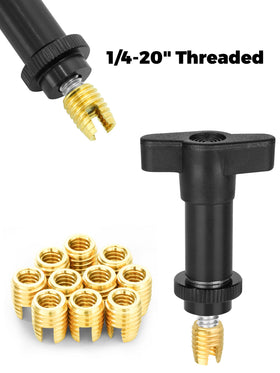 YALTIES brass insert seated in batwing fairing showing secure fit and vibration resistance