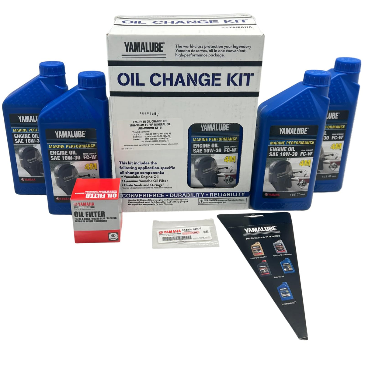 YAMAHA oil filter and gasket beside measuring tape showing correct fit and leak-prevention benefit