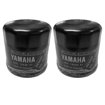 YAMAHA oil filter front view showing label and OEM part number for reliable maintenance