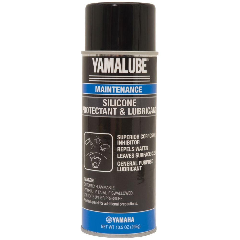 Yamaha silicone spray front can showing label and convenient spray applicator benefit