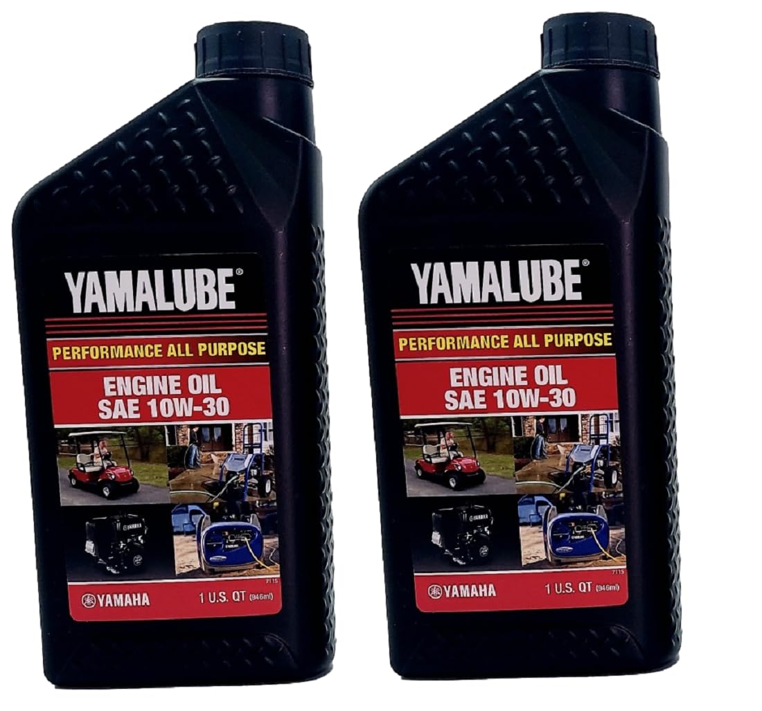 YAMAHA Yamalube 10W-30 front bottle showing label and easy-pour neck for correct oiling
