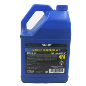 YAMAHA Yamalube 4M being poured into an outboard engine delivering reliable lubrication