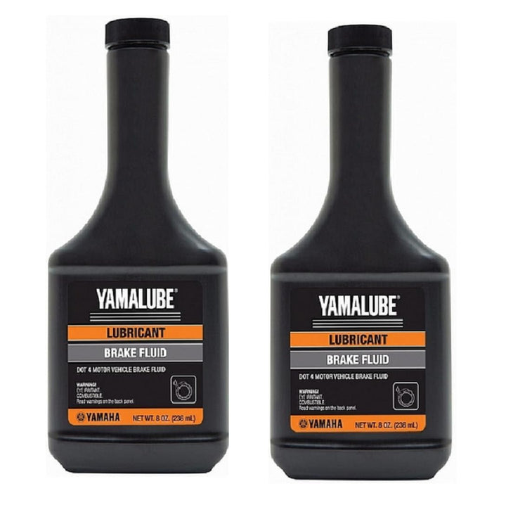 Yamaha Yamalube front bottle showing label and reliable brake performance