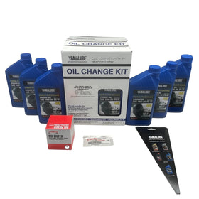 YAMAHA Yamalube kit staged on an outboard illustrating easy identification and correct fit