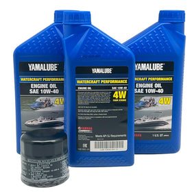 Yamalube 10W-40 bottle close-up label showing Yamaha brand and proper viscosity