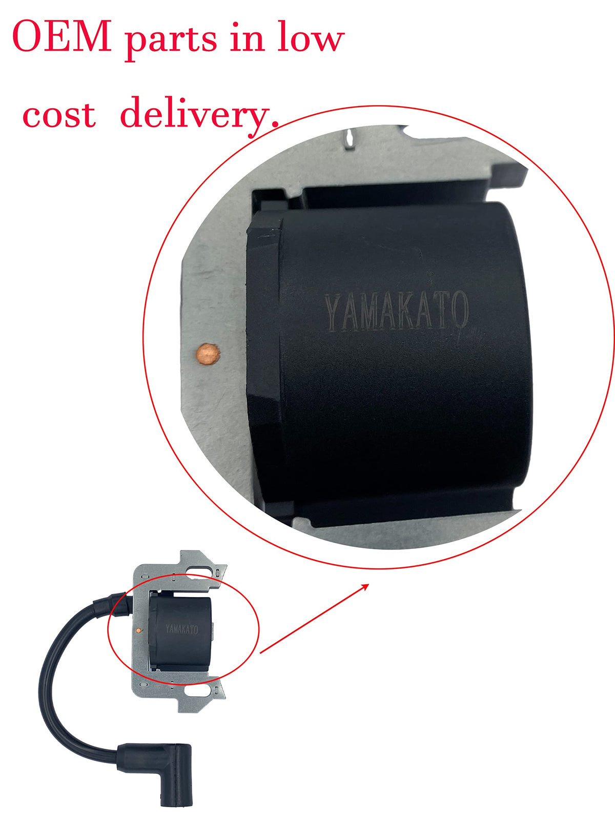 YAMAKATO coil installed on engine demonstrating proper compatibility