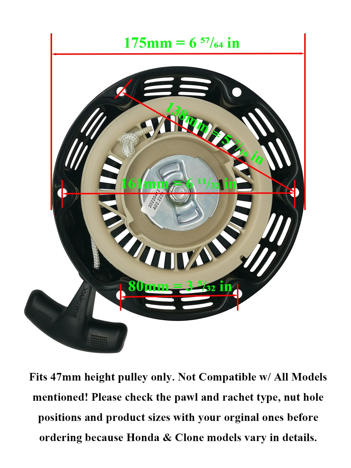 YAMAKATO pulley and housing detail showing correct fit dimensions