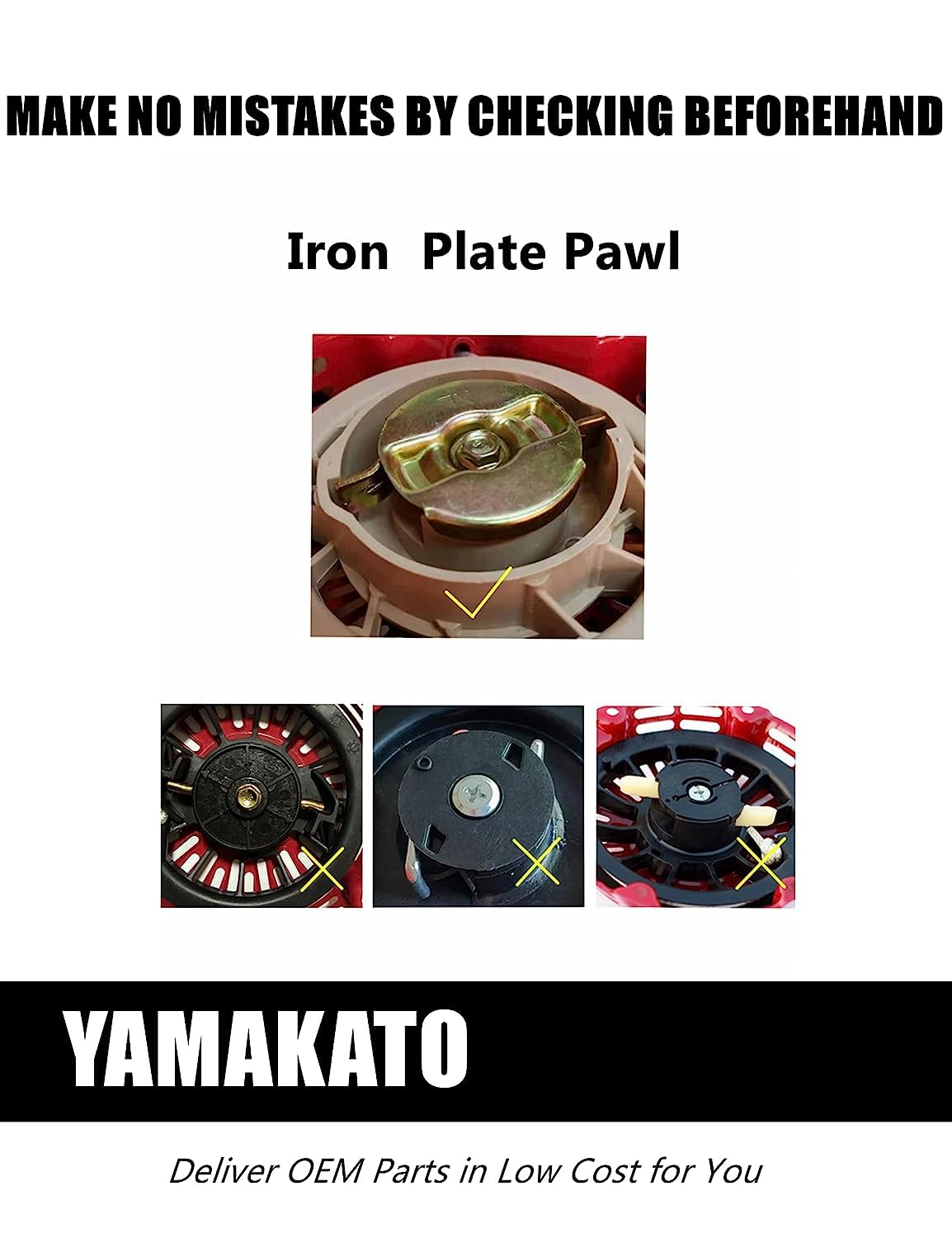 YAMAKATO close-up of iron pulley cup showing durable construction and fit