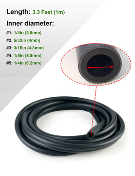 YAMAKATO size comparison of five hose inner diameters for easy selection and fit