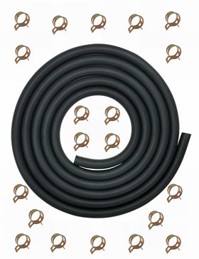 YAMAKATO hose beside icons for hot and cold temperatures showing wide tolerance benefit