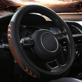 Yangday front view showing brown leather cover and fit for Ford trucks, enhances cabin style