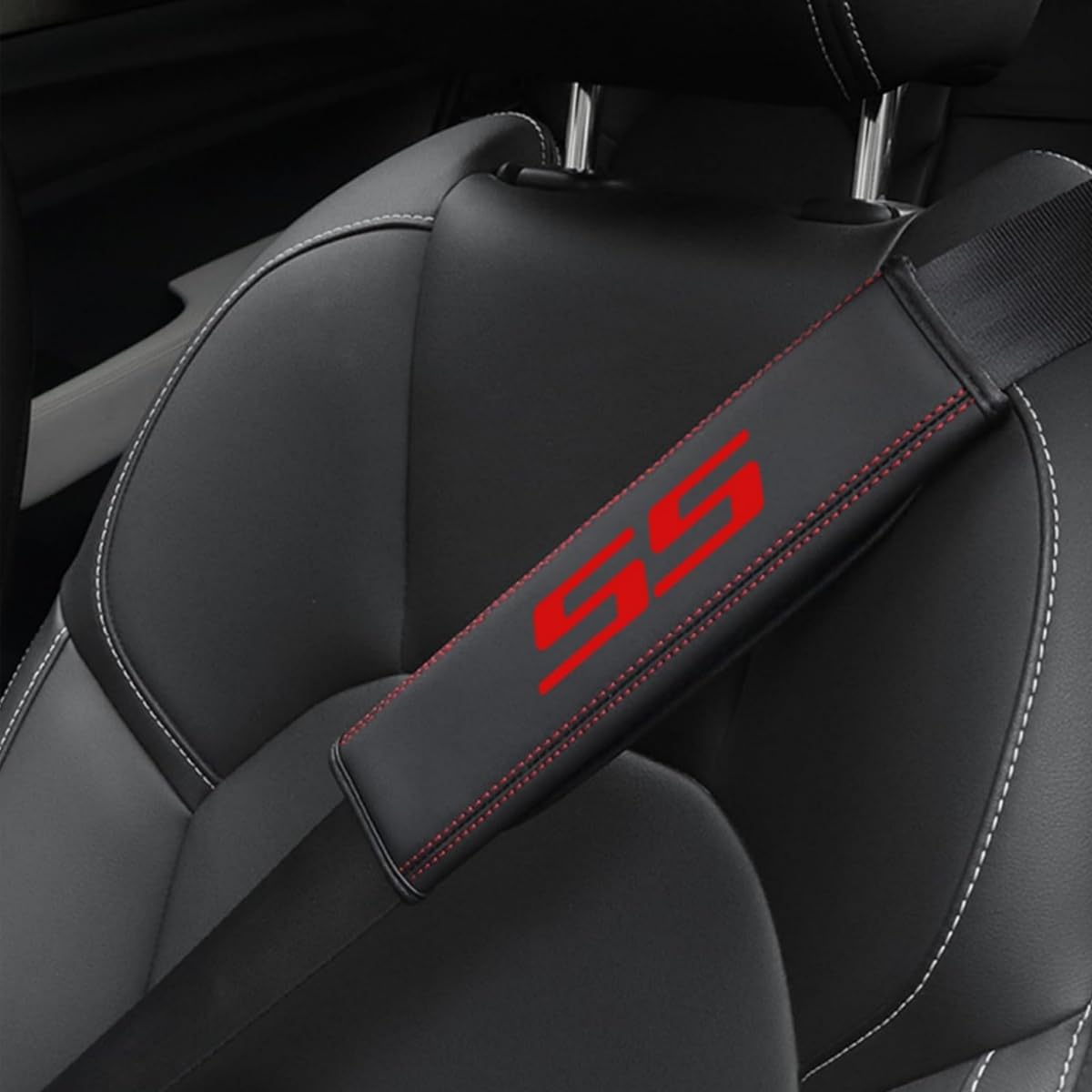YANGFANGV seat belt covers beside ruler for size comparison and fit reassurance