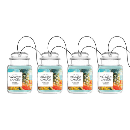 Yankee Candle front packaging showing Bahama Breeze scent and benefits
