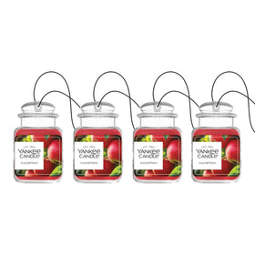 Yankee Candle Macintosh front packaging showing hanging air freshener and brand