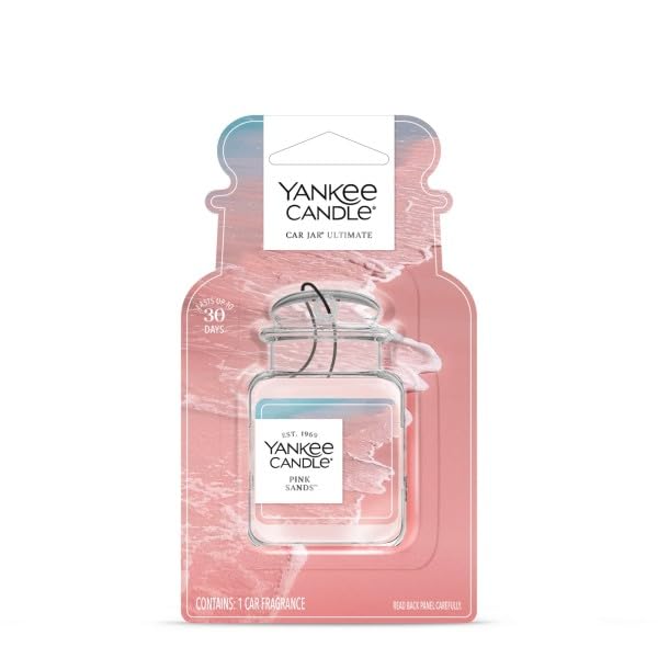 Yankee Candle Pink Sands hanging in car delivering consistent fresh fragrance