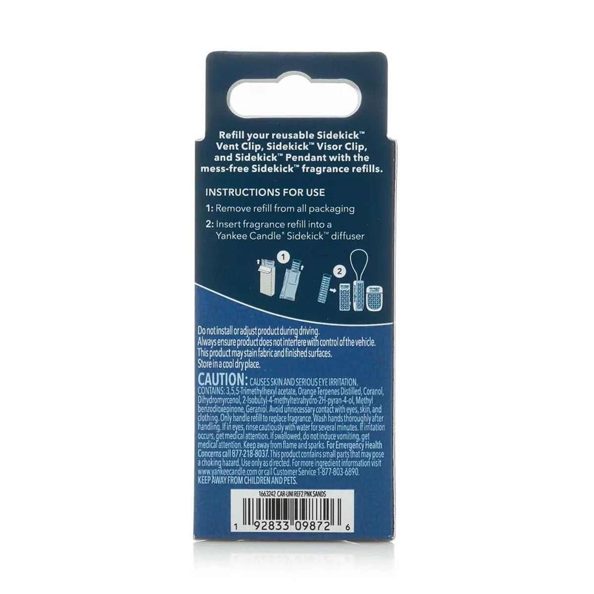 Yankee Candle close-up of refill cartridge highlighting compact design and easy swap advantage