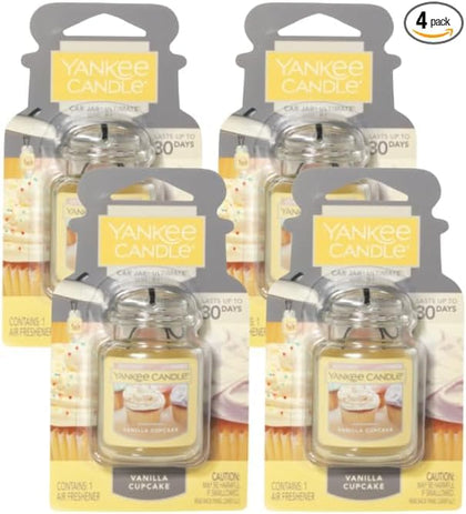 Yankee Candle front packaging showing Vanilla Cupcake scent and hanging loop benefit