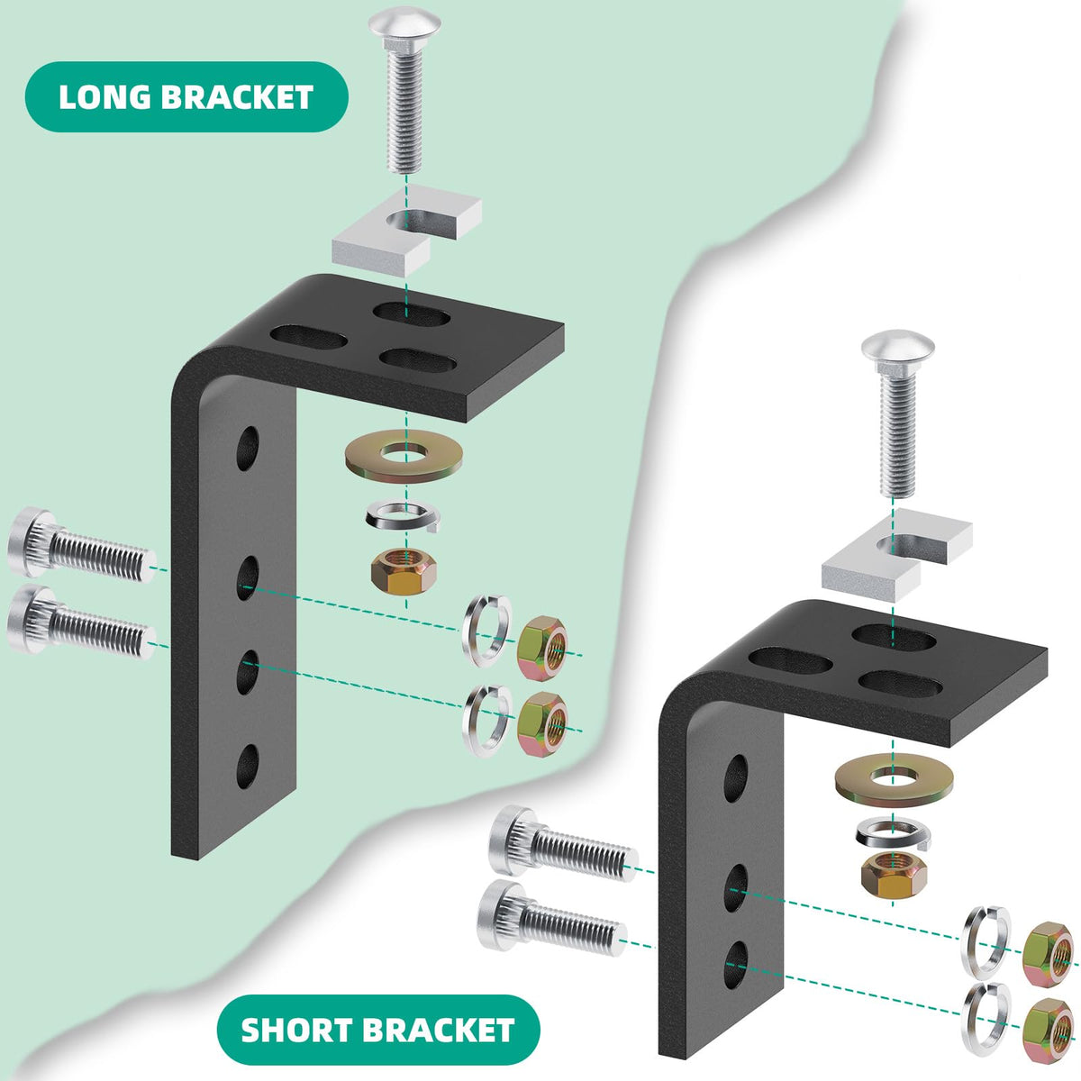 Yantuo hardware set laid out to show included bolts and fasteners