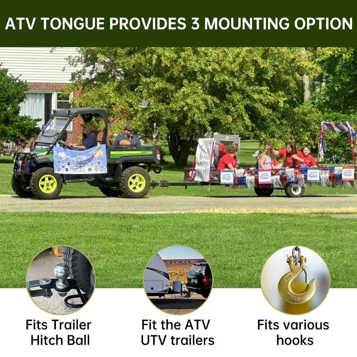 Yantuo installed on ATV tongue demonstrating easy bolt-on setup and compatibility